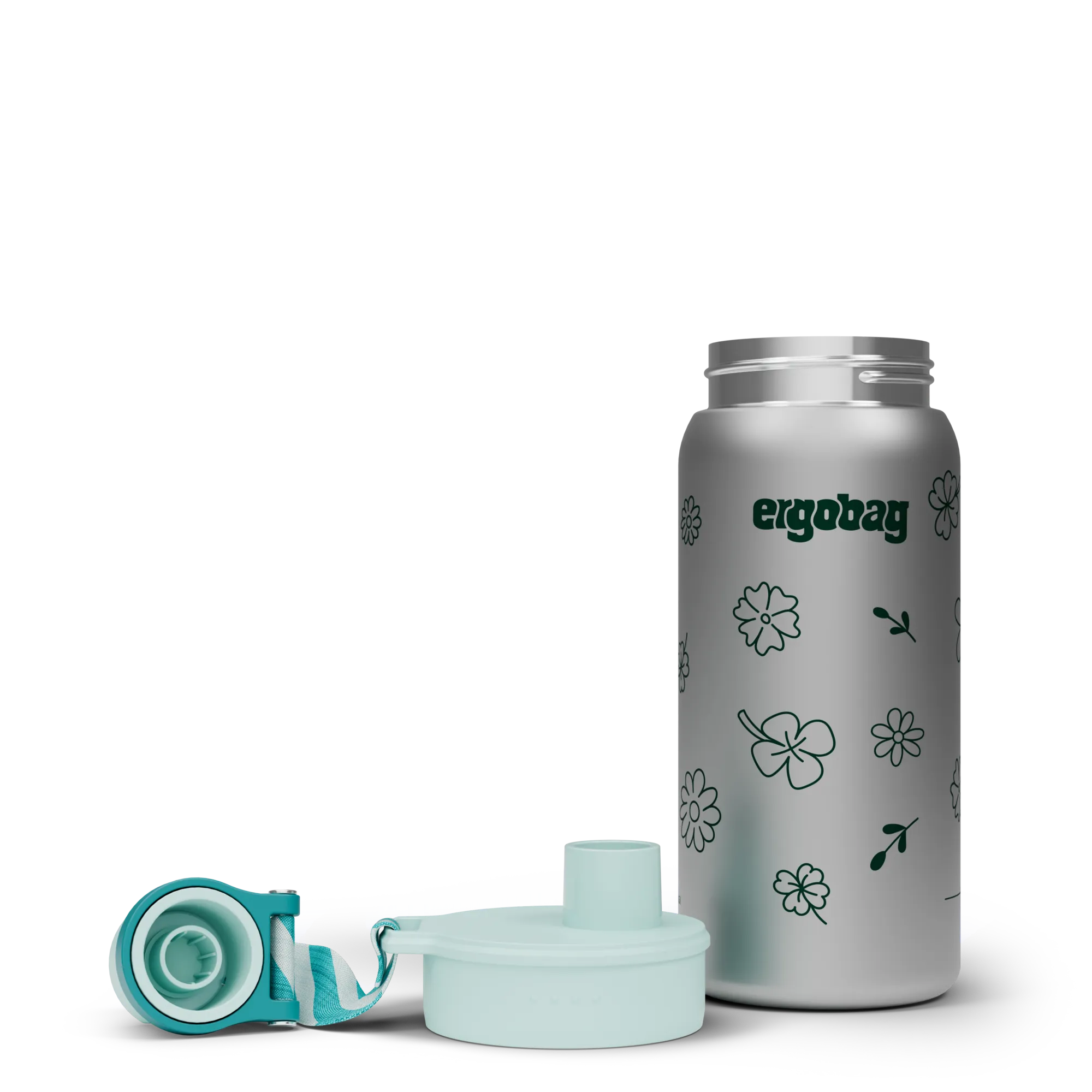 Ergobag - Botella de acero inoxidable Flowers