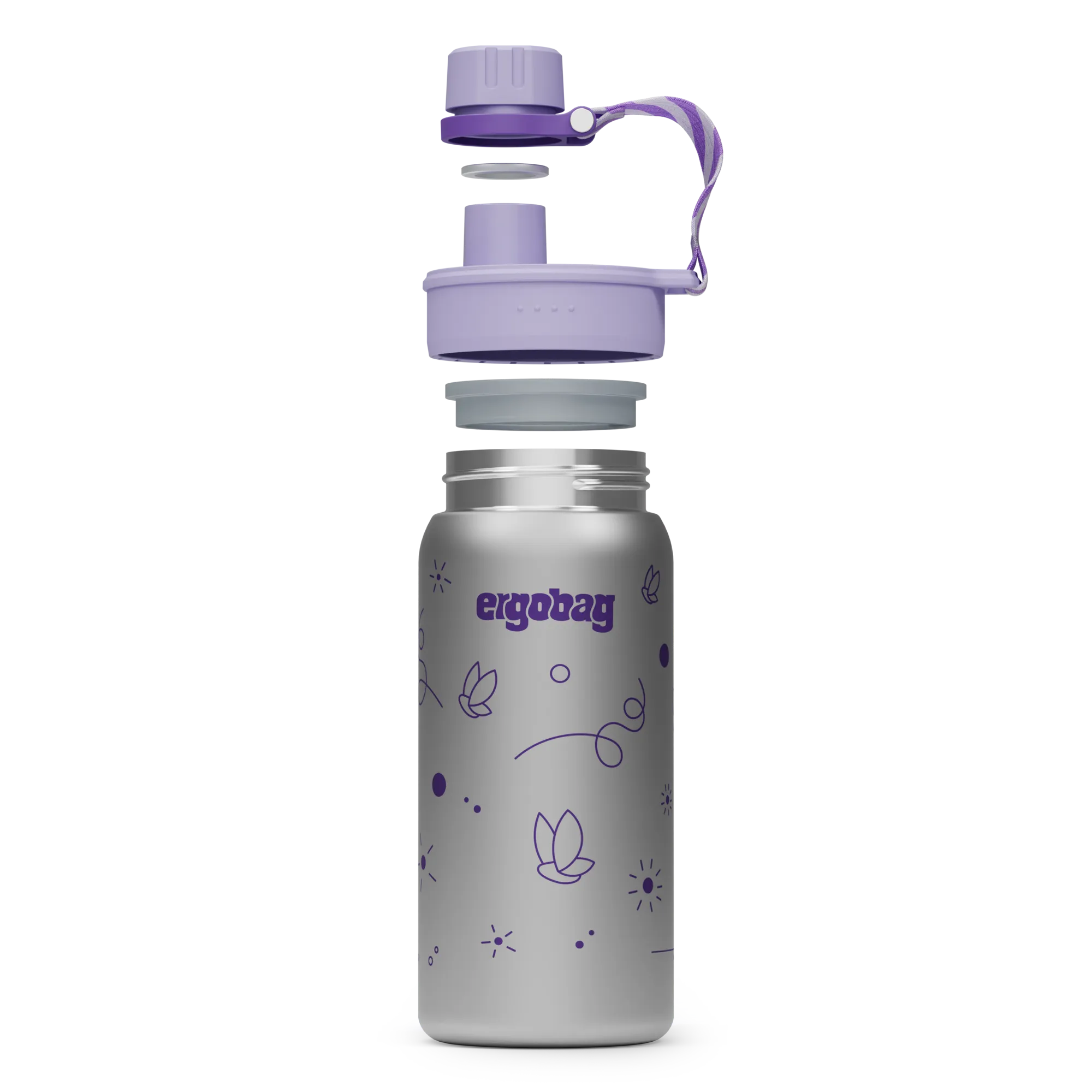 Ergobag - Botella de acero inoxidable Mariposa