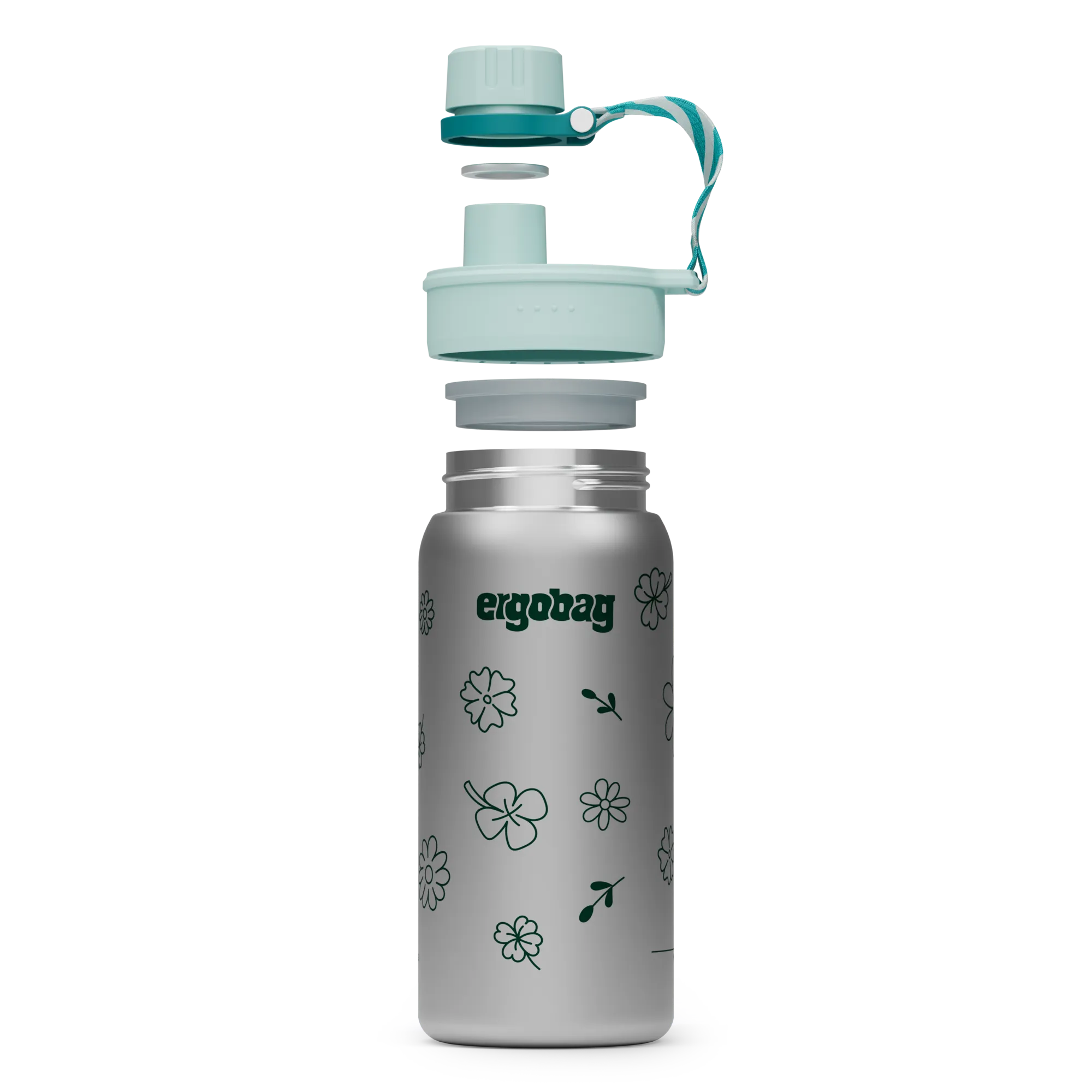 Ergobag - Botella de acero inoxidable Flowers