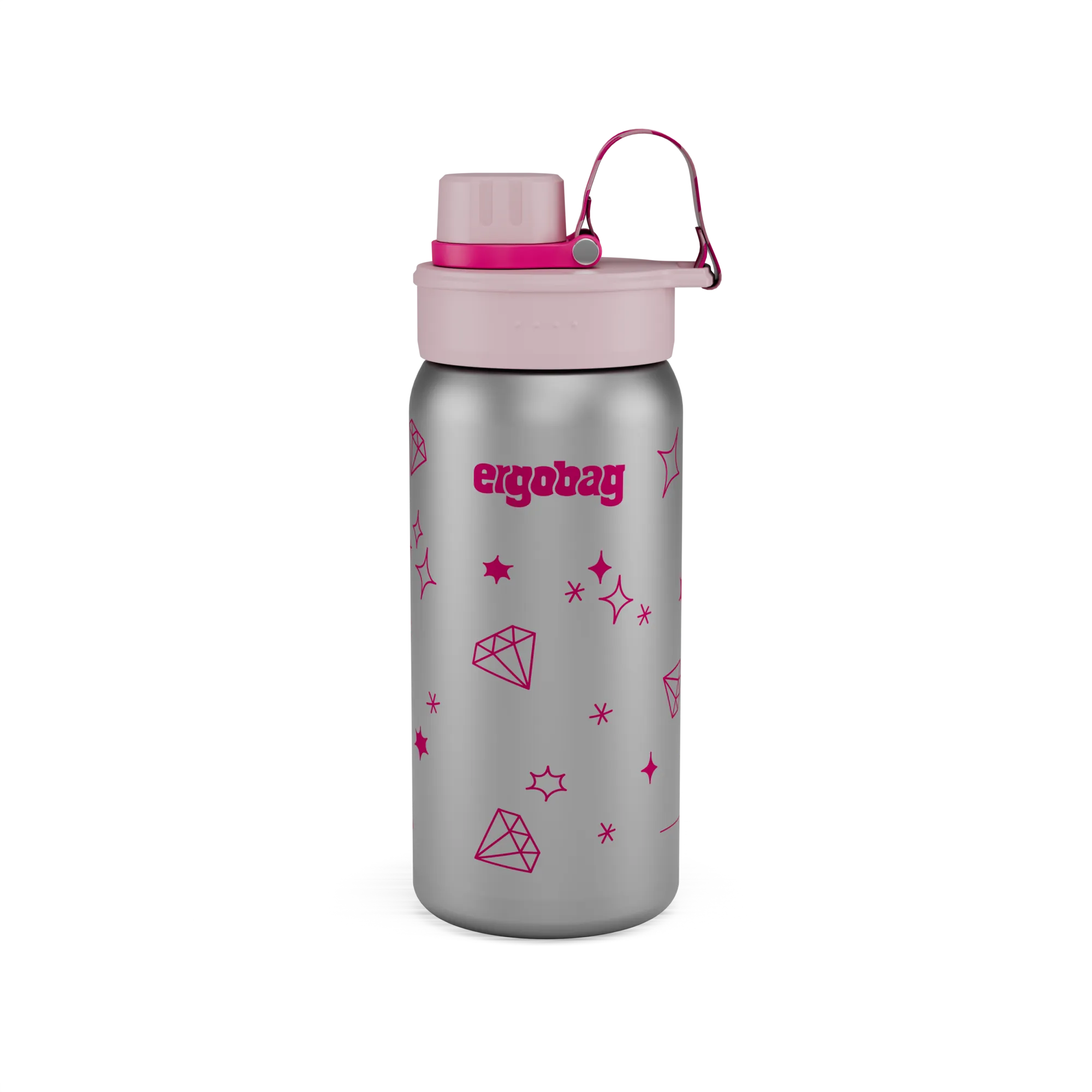 Ergobag - Botella de acero inoxidable brillante