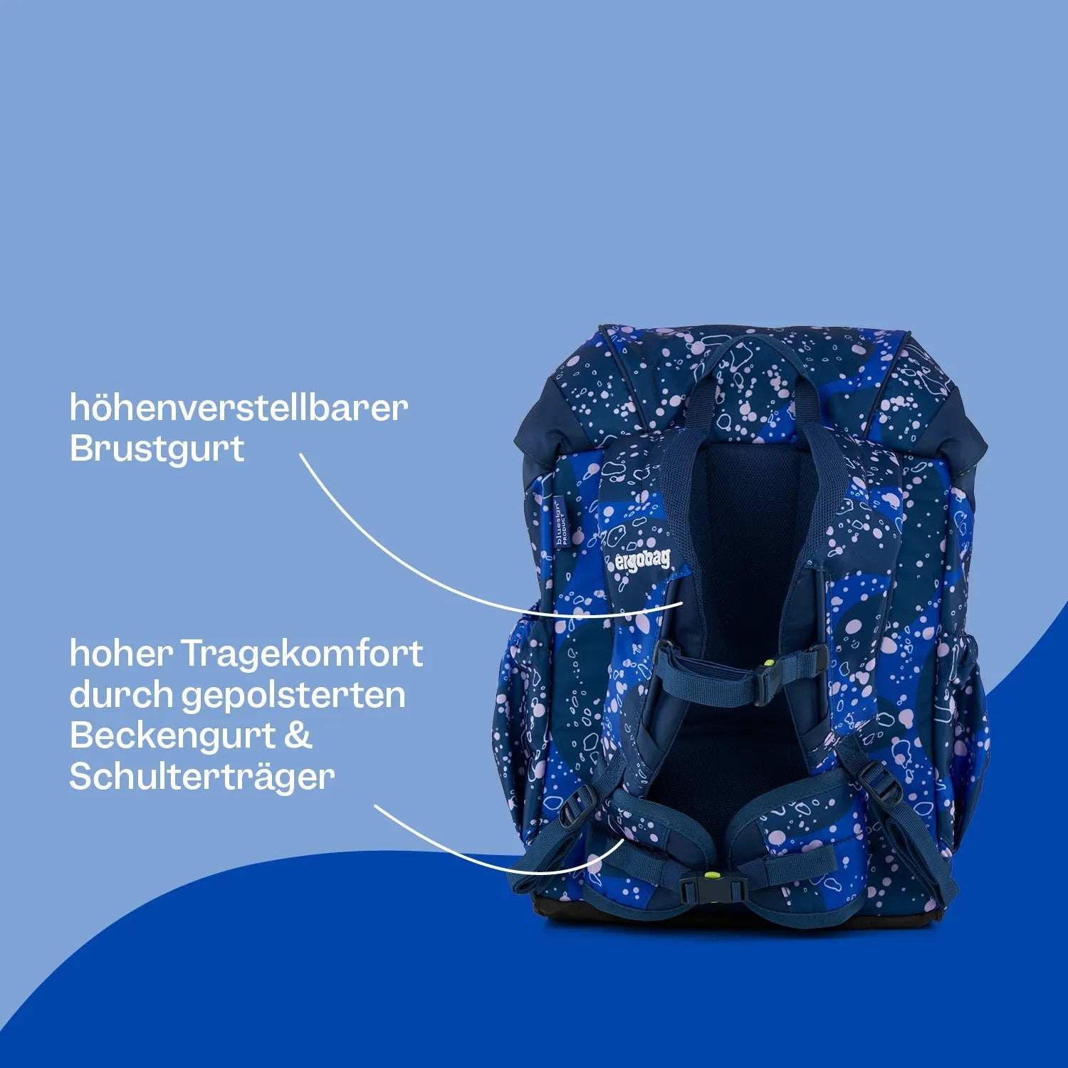 Ergobag - Mochila Escolar Mini para Jardín de Infantes Unbearwater