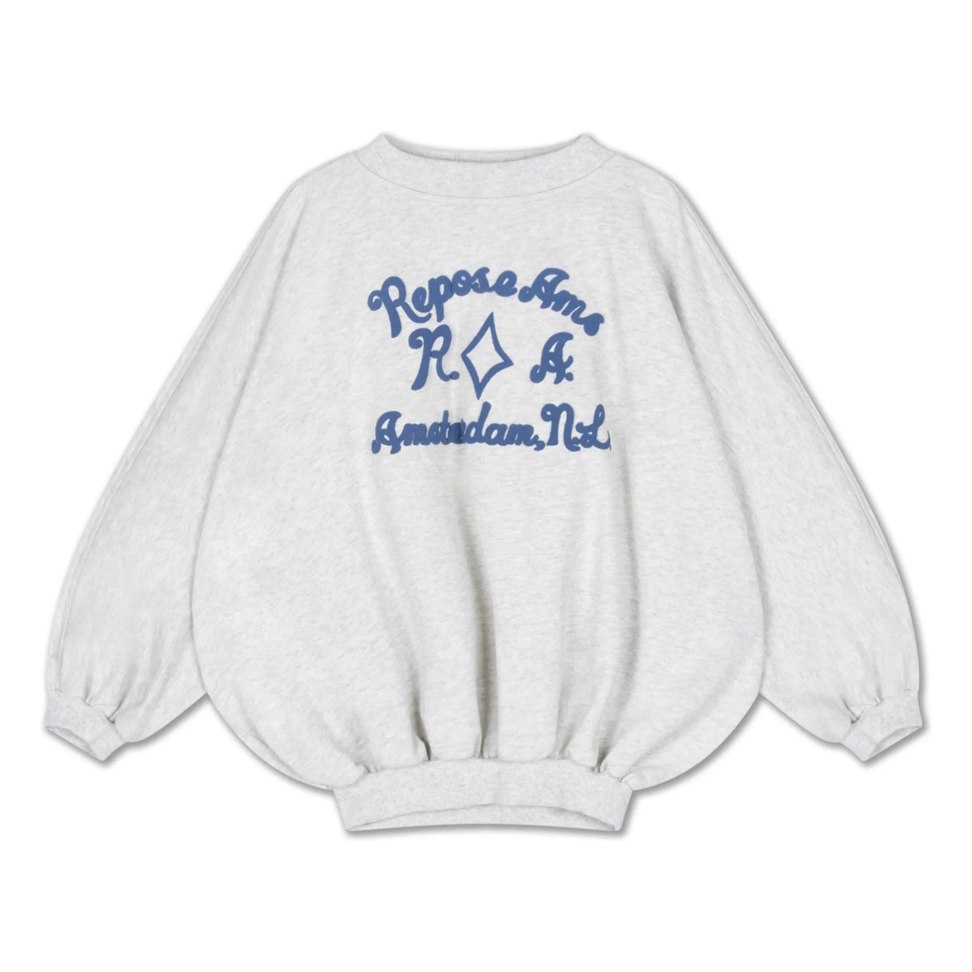 Repose AMS - Iris Bouffant Sweat Algodón orgánico | Blanco jaspeado