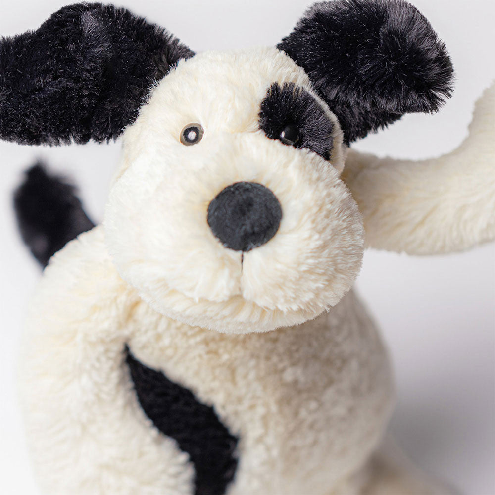 JellyCat - Peluche Bashful Black & Cream Puppy 31 cm