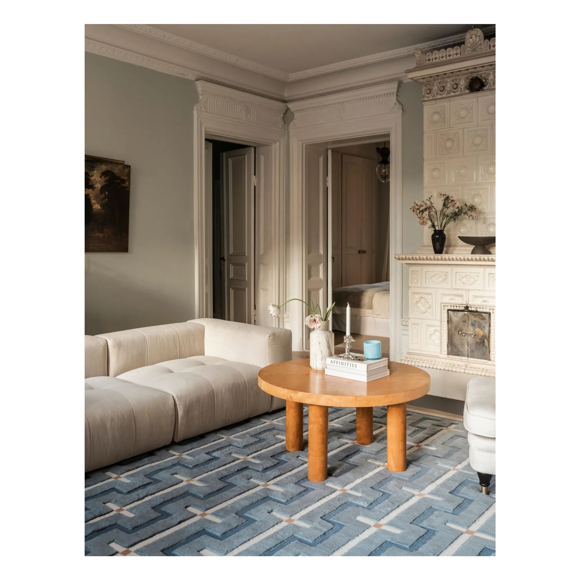 Layered - Alfombra de lana Johanna | Azul claro