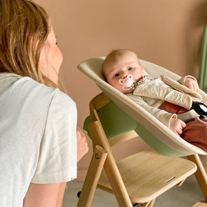 KAOS Klapp Highchair Complete Set - Black/Oak-Highchairs-Black/Oak-Ivory/Plastic Babyseat | Natural Baby Shower