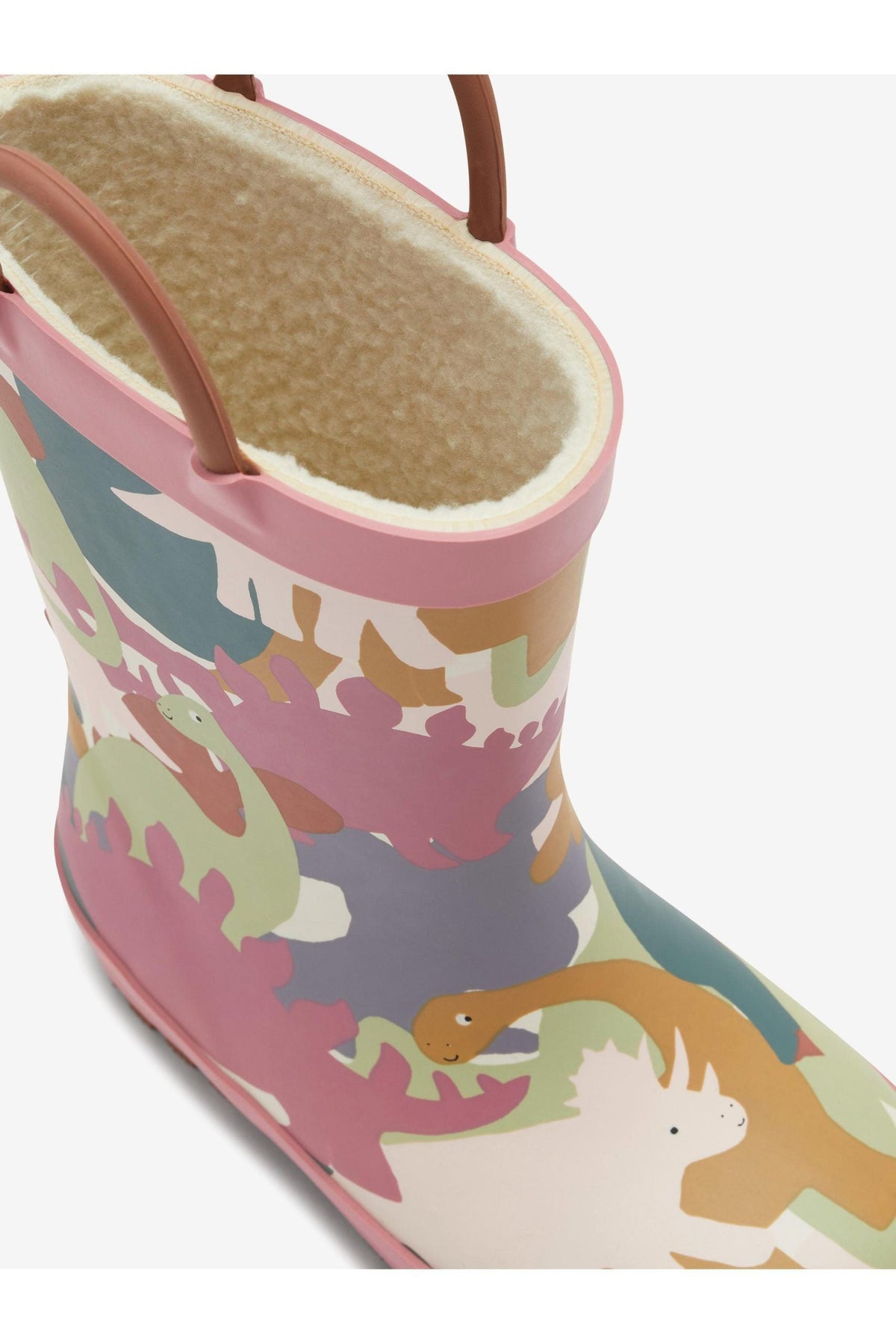 KidyLove - Botas de invierno y de lluvia para niños con asas y diseño de dinosaurio - 25.5