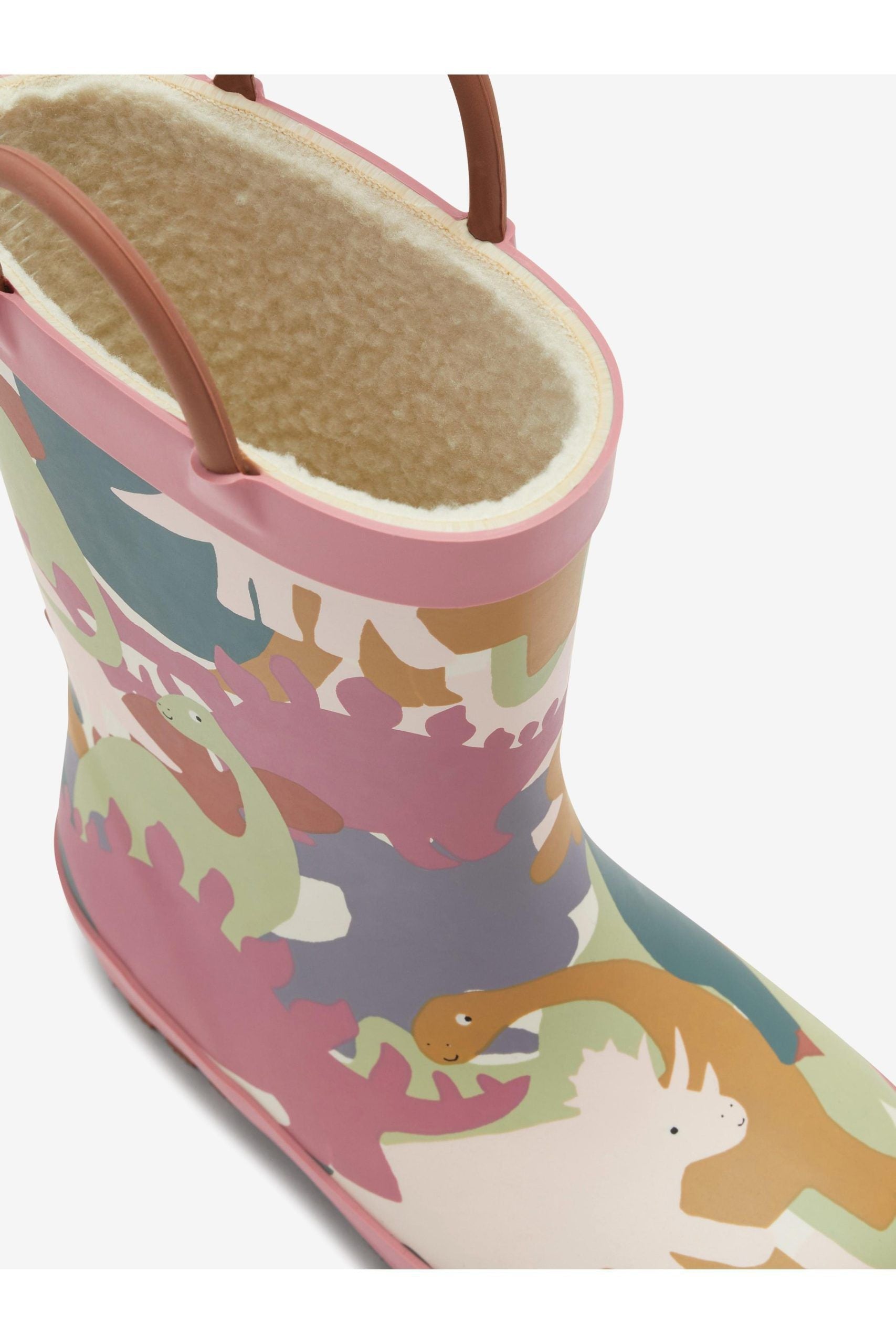 KidyLove - Botas de invierno y de lluvia para niños con diseño de dinosaurio y asas - 26.5