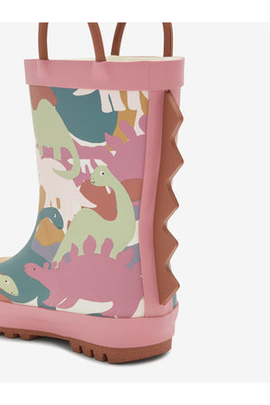 KidyLove - Botas de invierno y de lluvia para niños con diseño de dinosaurio y asas - 26.5