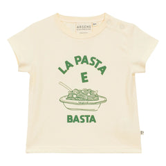 Arsène et Les Pipelettes - Camiseta Bebé de Algodón Orgánico La Pasta E Basta | Crudo