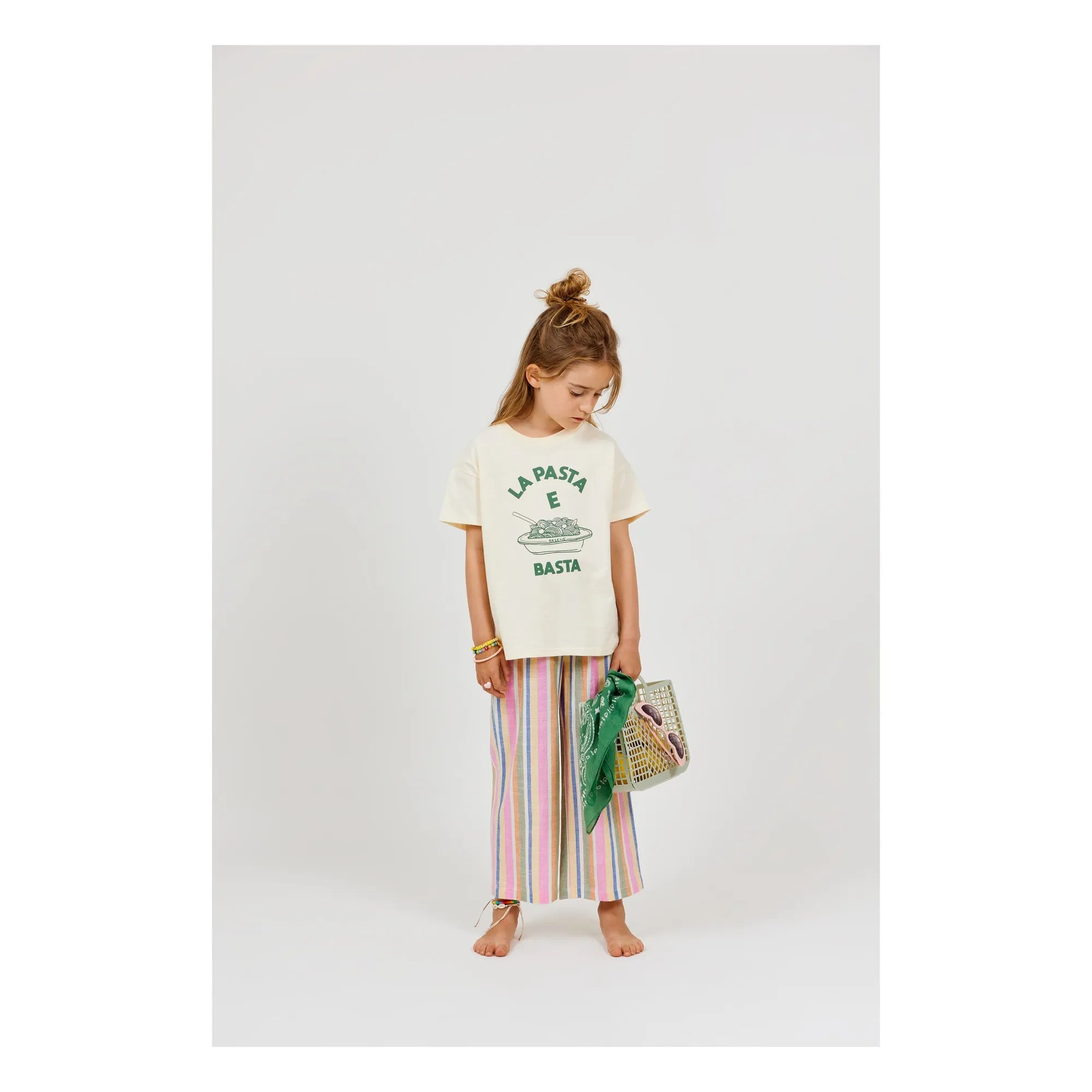 Arsène et Les Pipelettes - Camiseta de algodón orgánico La Pasta E Basta | Crudo