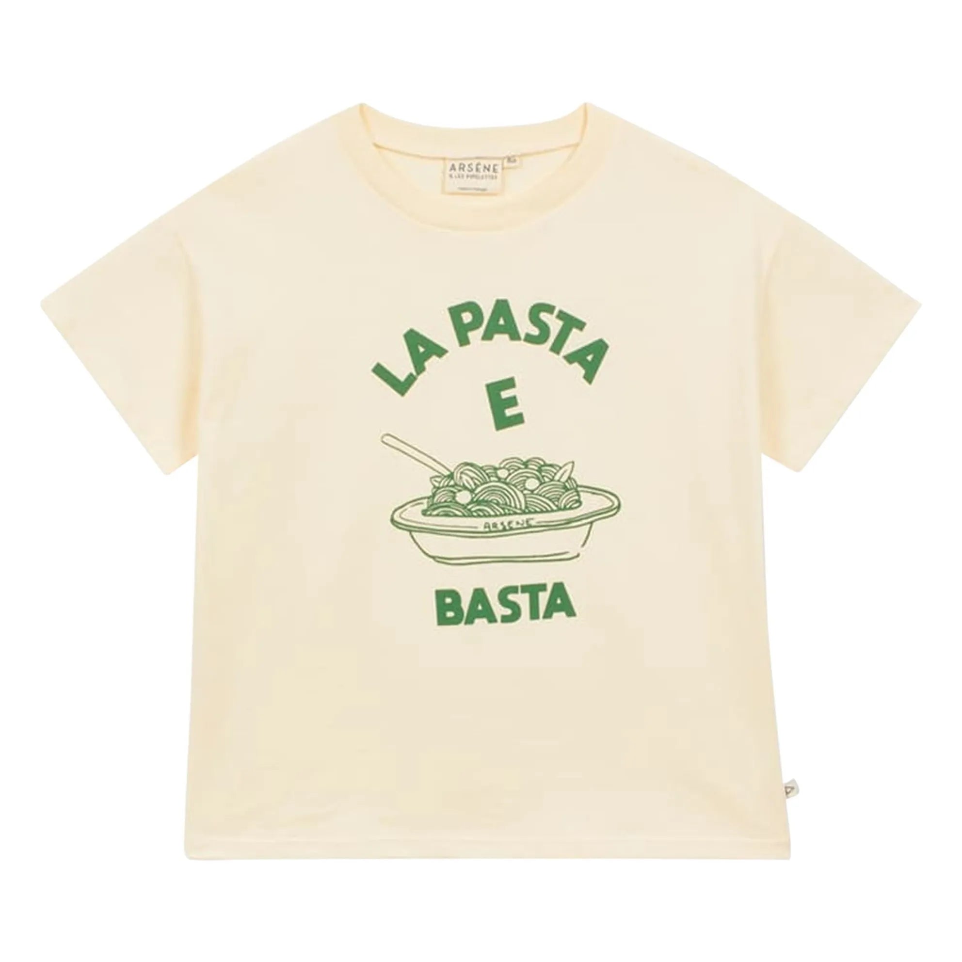 Arsène et Les Pipelettes - Camiseta de algodón orgánico La Pasta E Basta | Crudo