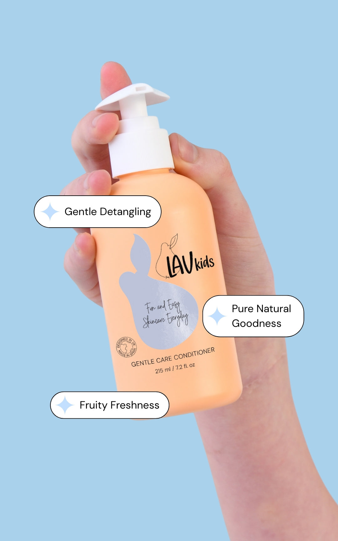 Lav Kids - Acondicionador hidratante para el cabello para niños