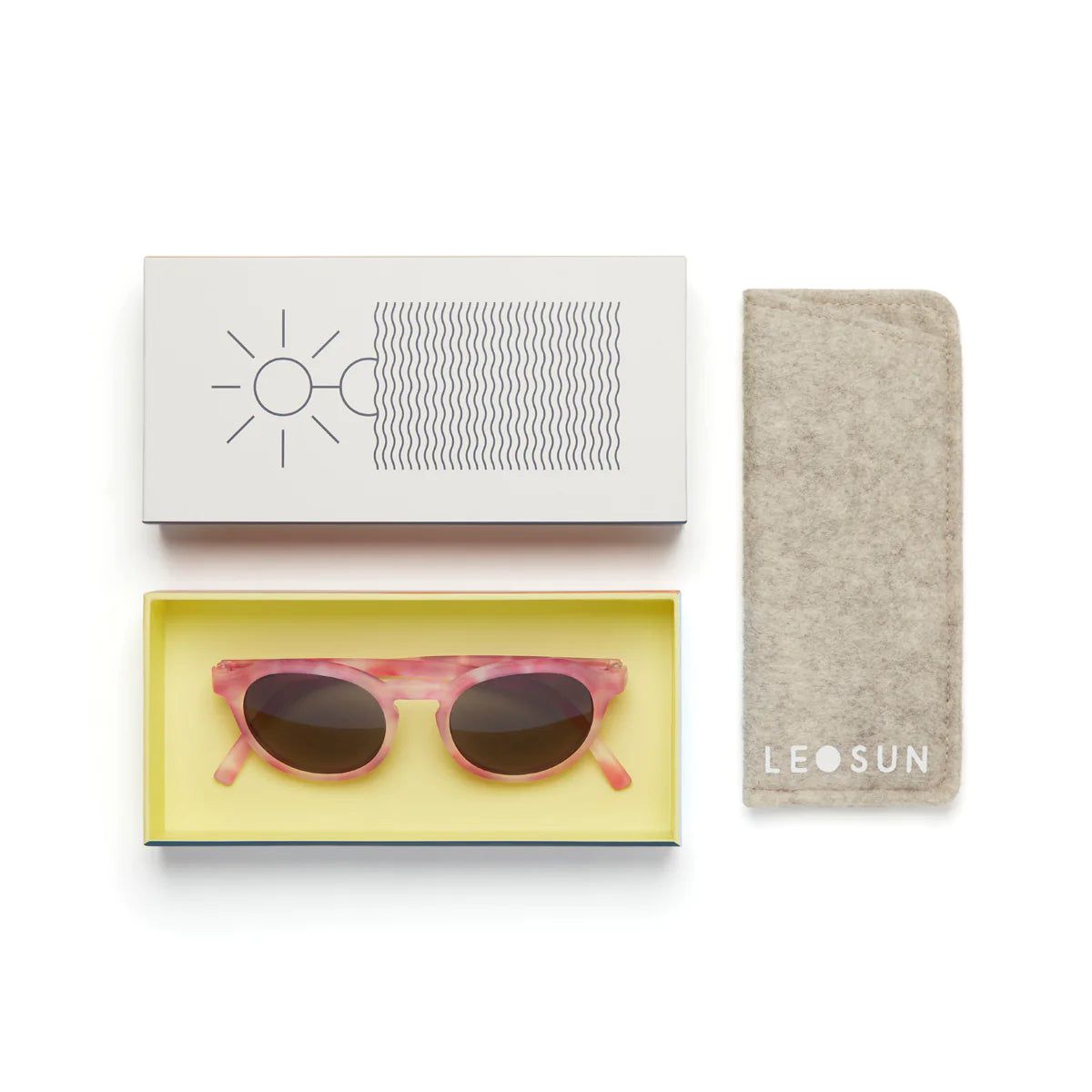 Leosun - Gafas de sol polarizadas de arcoíris rosa UV400 para niños de 5 a 12 años