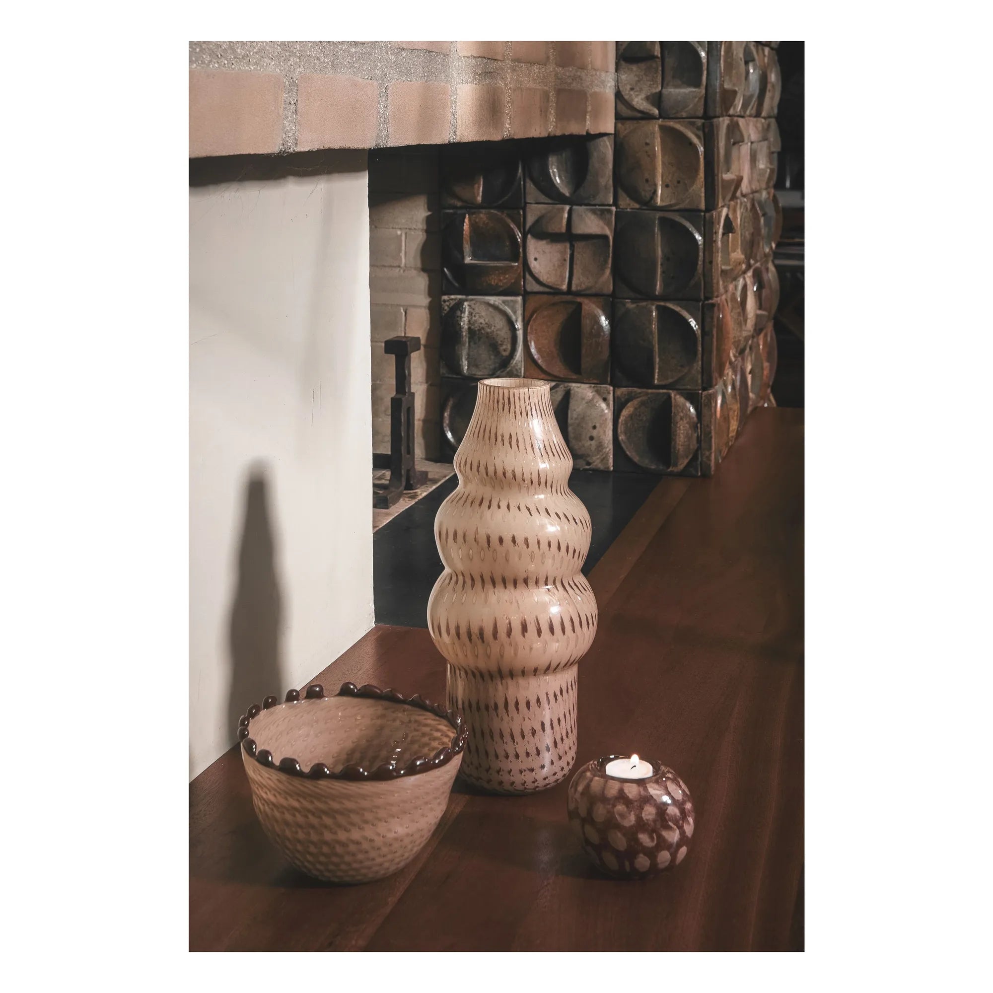 Olsson & Jensen - Jarrón de cristal Marcel | Beige
