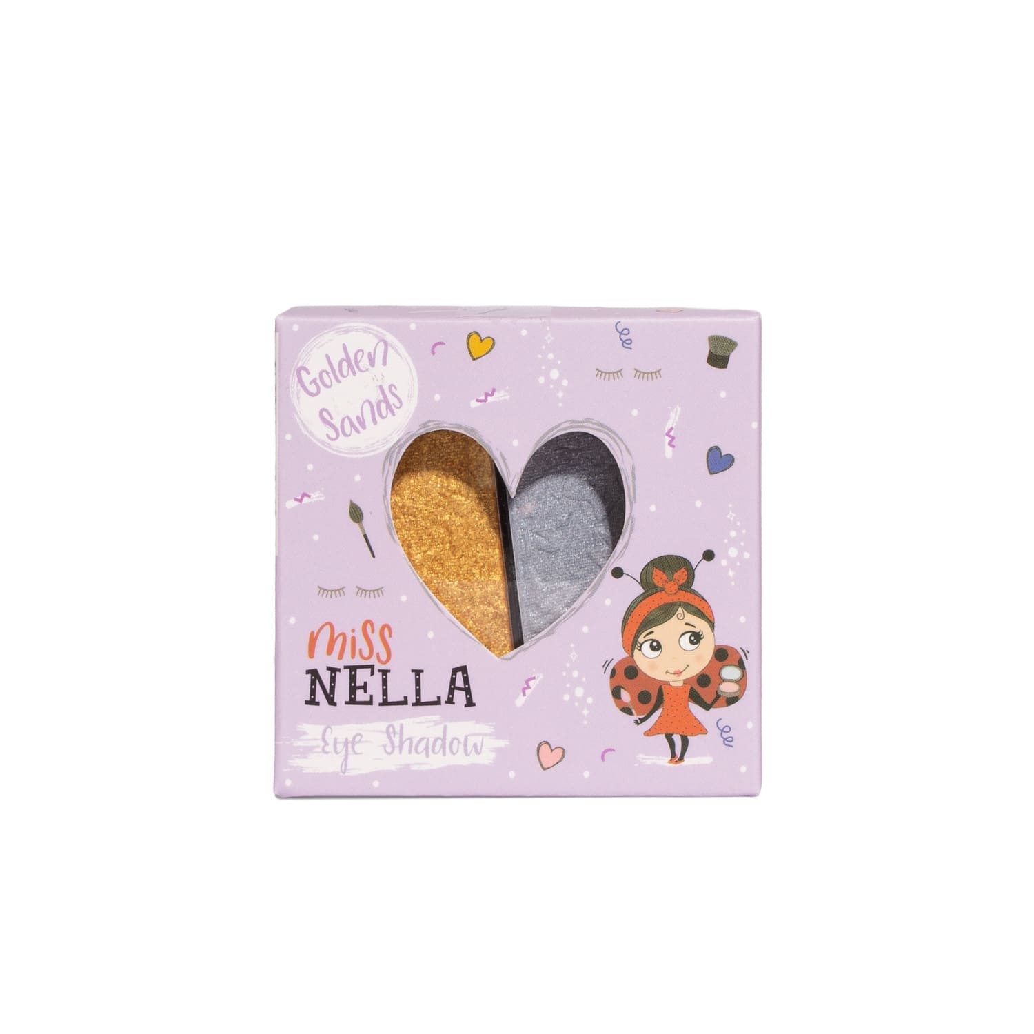 Miss Nella - Sombra de Ojos Dorada No Tóxica para Niños, 2 unidades