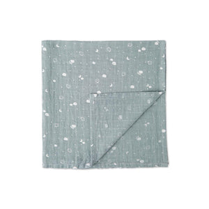 MORI Pre-Washed Large Muslin Swaddle - Blue-Muslin Wraps-Blue- | Natural Baby Shower