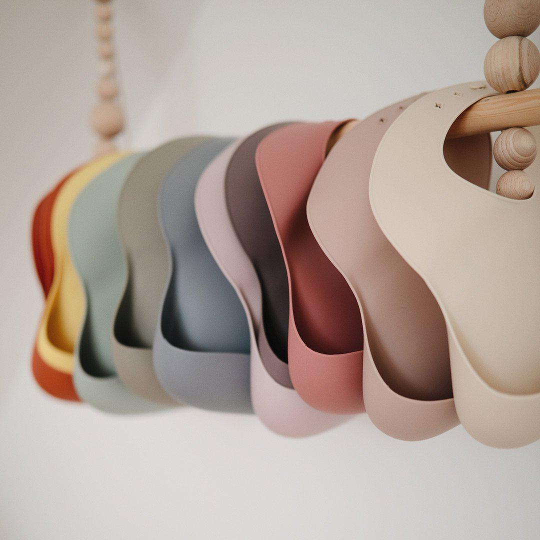 Mushie Silicone Baby Bib - Blush-Bibs- | Natural Baby Shower