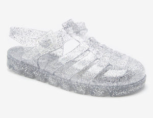 Next - Sandalias plateadas con purpurina de gelatina para niña - 30.5