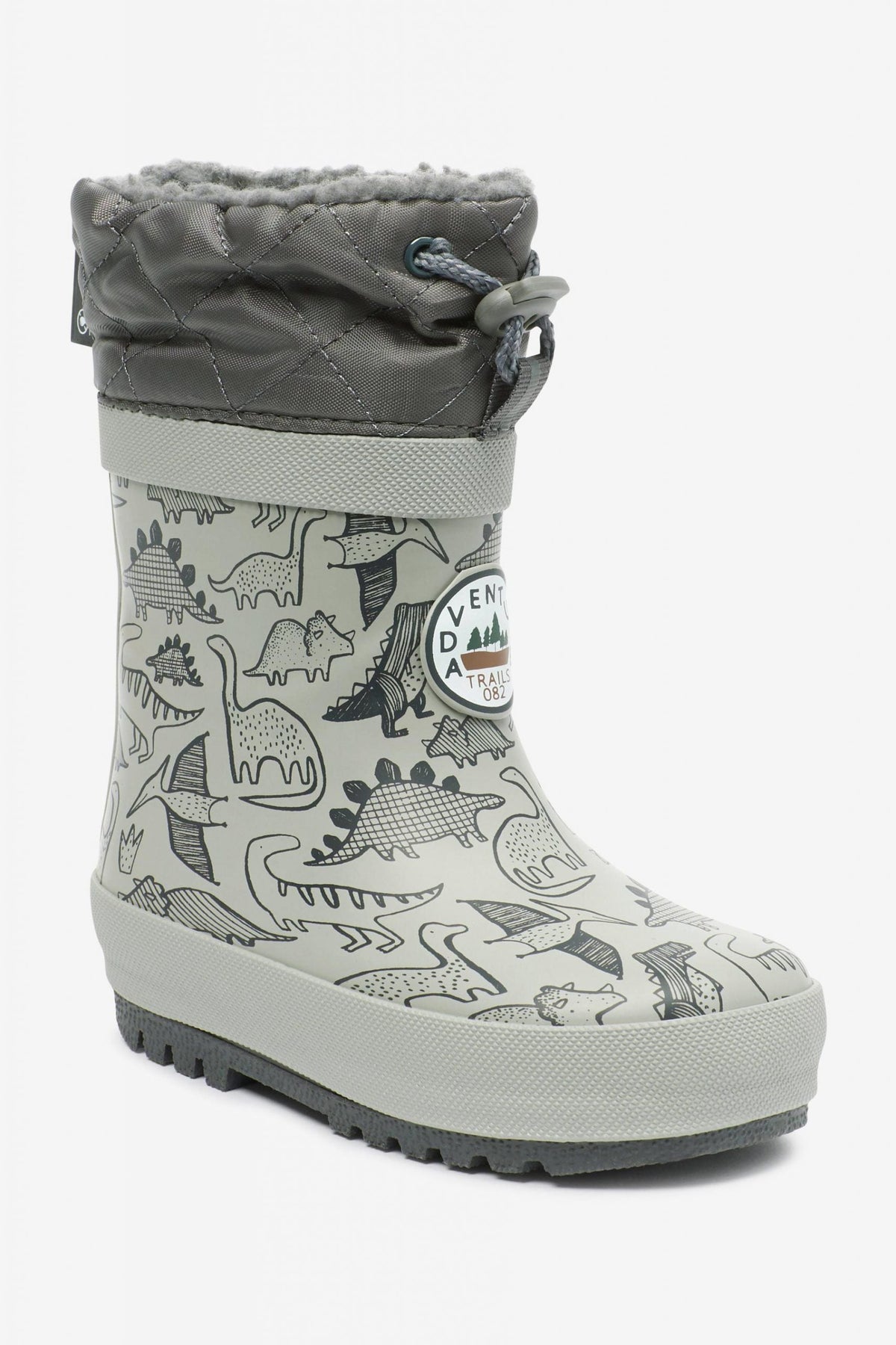 Next - Botas de invierno de dinosaurio grises con forro de piel para niño - 30.5