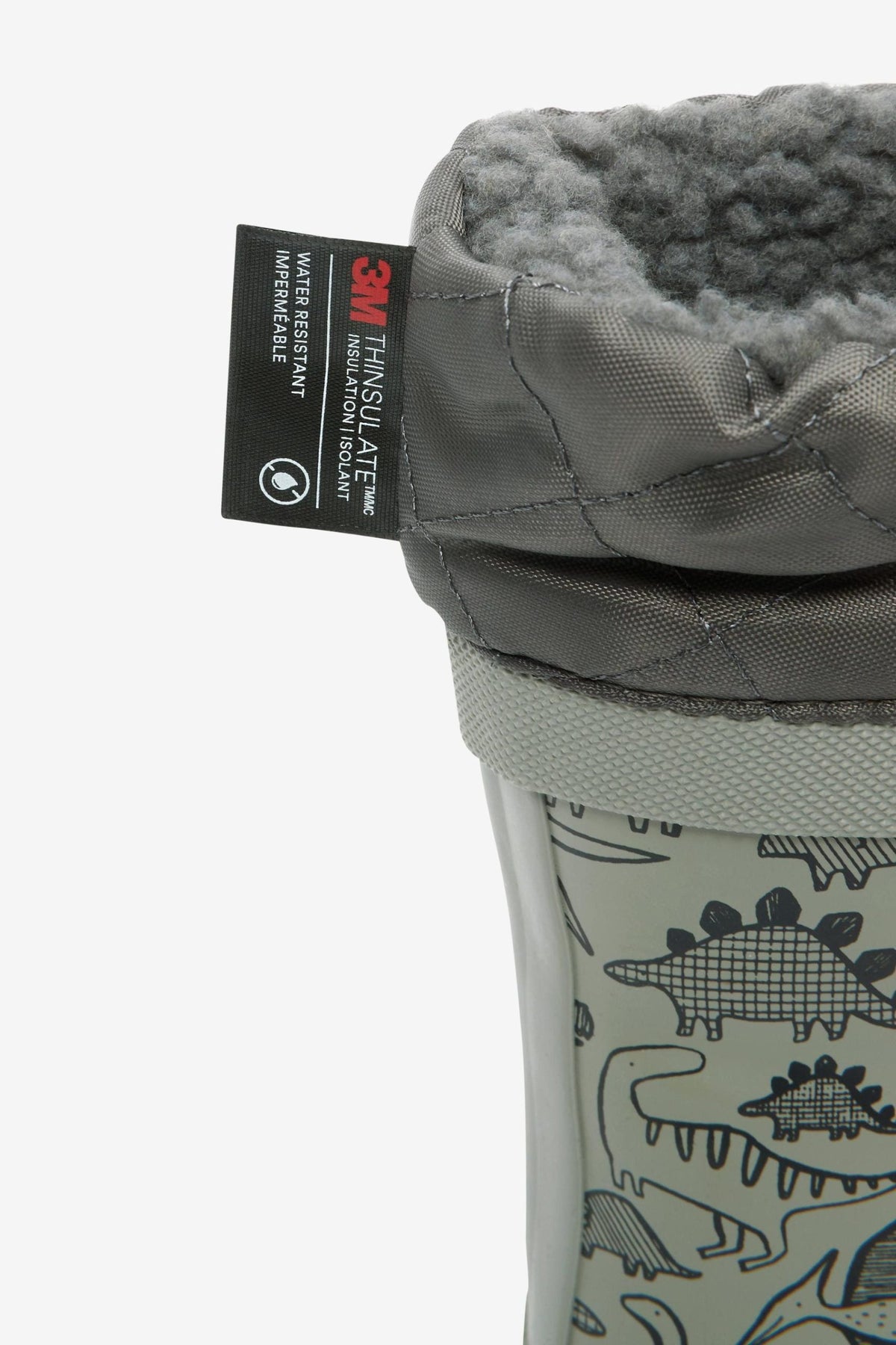 Next - Botas de invierno de dinosaurio grises con forro de piel para niño - 30.5