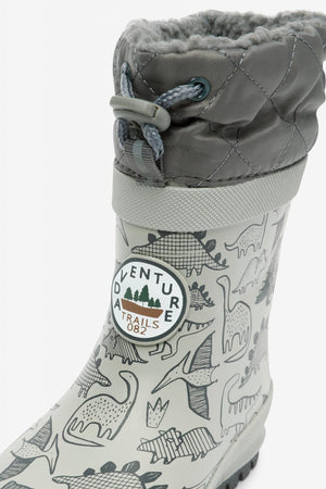 Next - Botas de invierno de dinosaurio gris con pelo para niño - 33