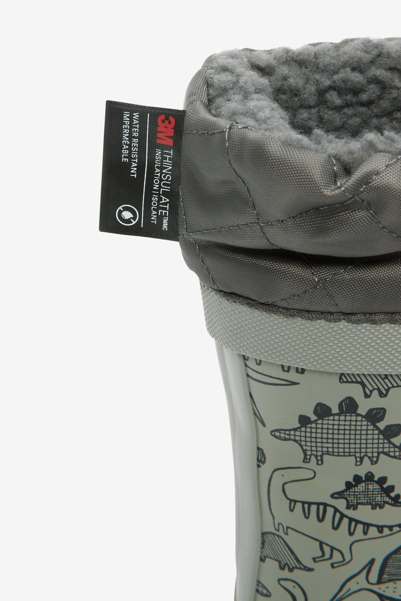 Next - Botas de invierno de dinosaurio gris con pelo para niño - 33