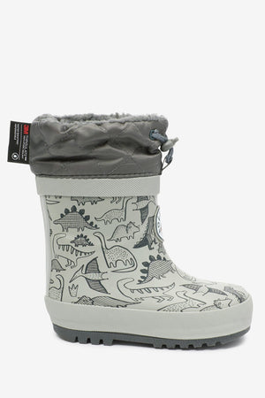 Next - Botas de invierno de dinosaurio gris con pelo para niño - 33