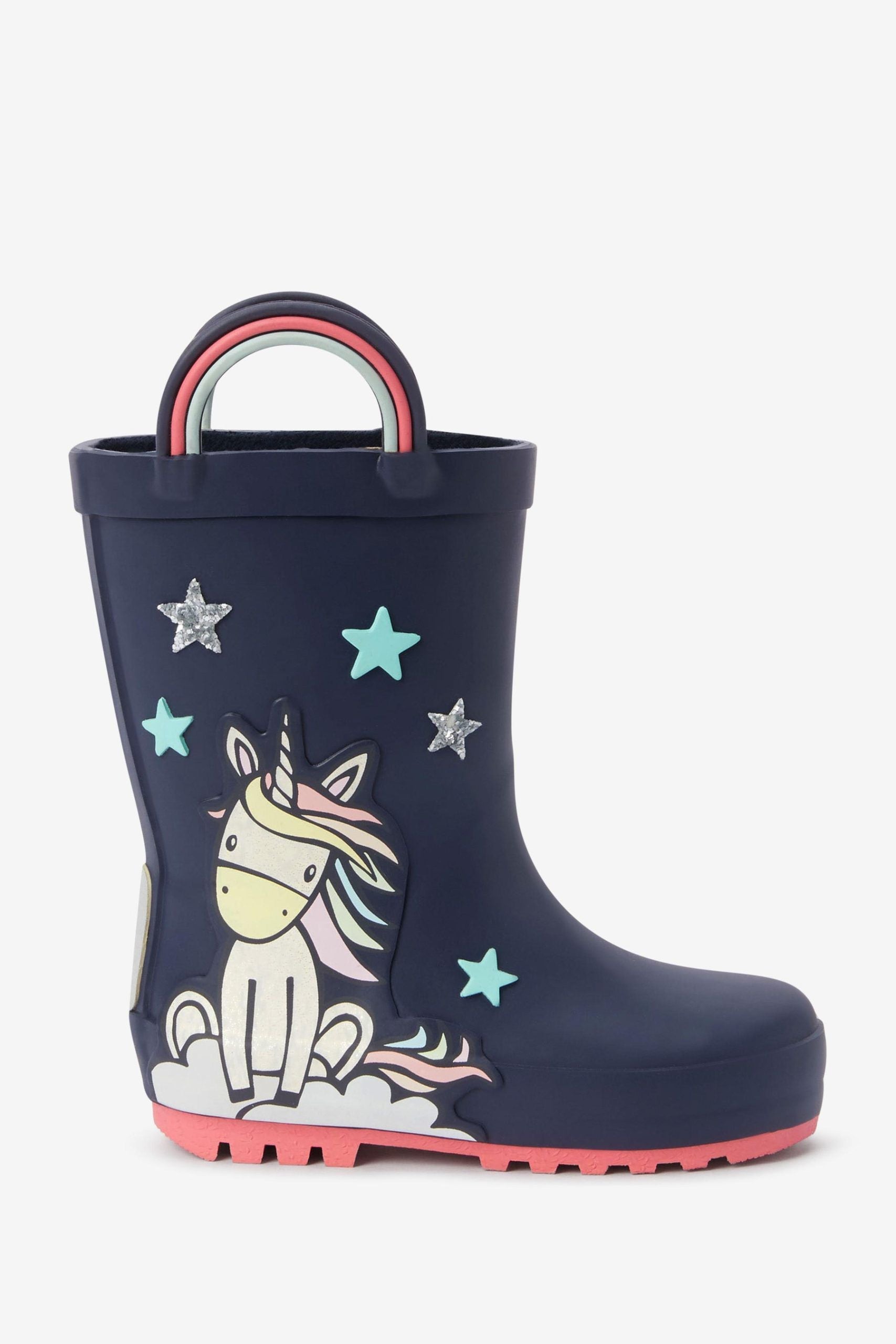 Next - Botas de invierno y agua de unicornio azul marino para niña - 30.5