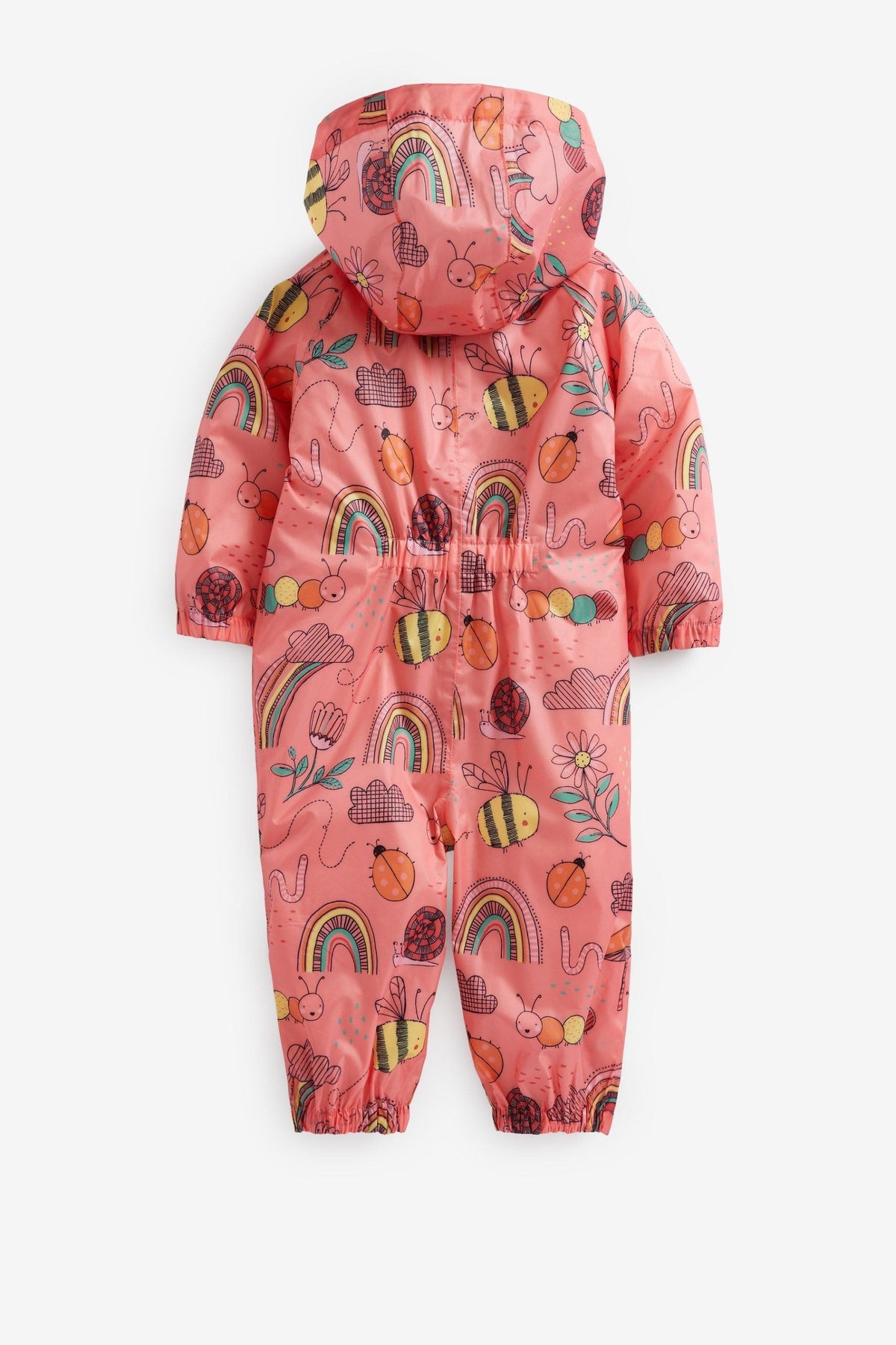 Next - Chubasquero Infantil Estampado con Caracteres Rosa Coral - 1.5-2 Años