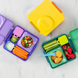 Recipientes interiores OmieBox Bento Box, 2 unidades, rojo y amarillo
