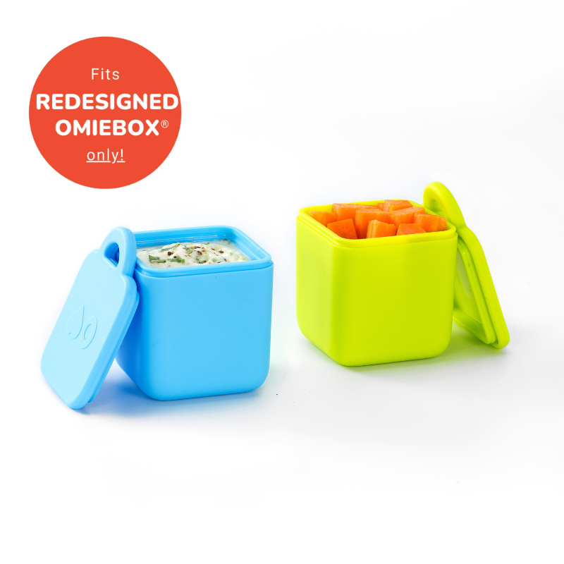 Omiebox - Recipientes divisores para bento box, 2 unidades, azul/verde