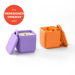 Omiebox - Recipientes divisores para fiambrera (2 unidades, morado/naranja)