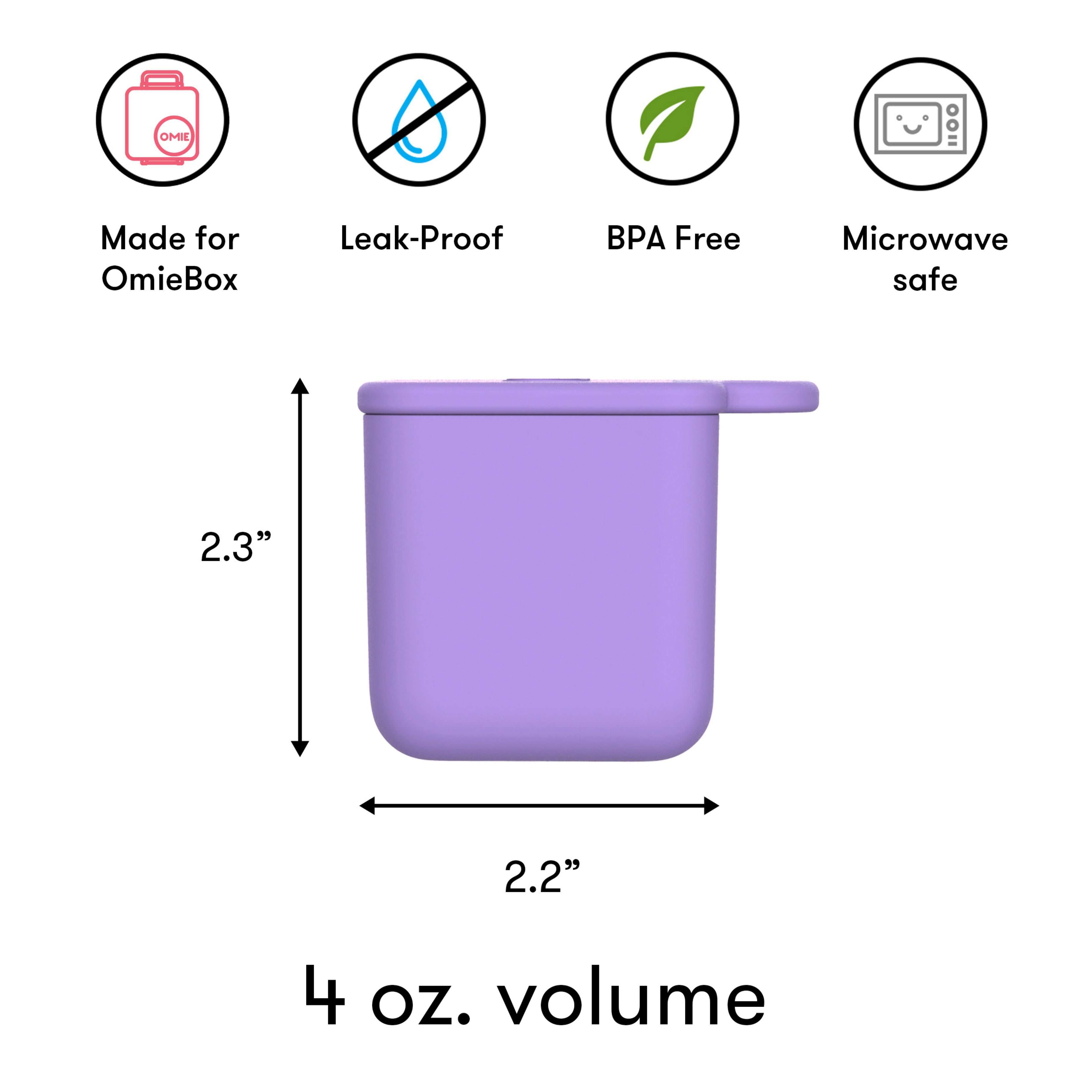 Omiebox - Recipientes divisores para fiambrera (2 unidades, morado/naranja)