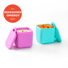 Omiebox - Recipientes divisores de bento de 2, rosa/turquesa