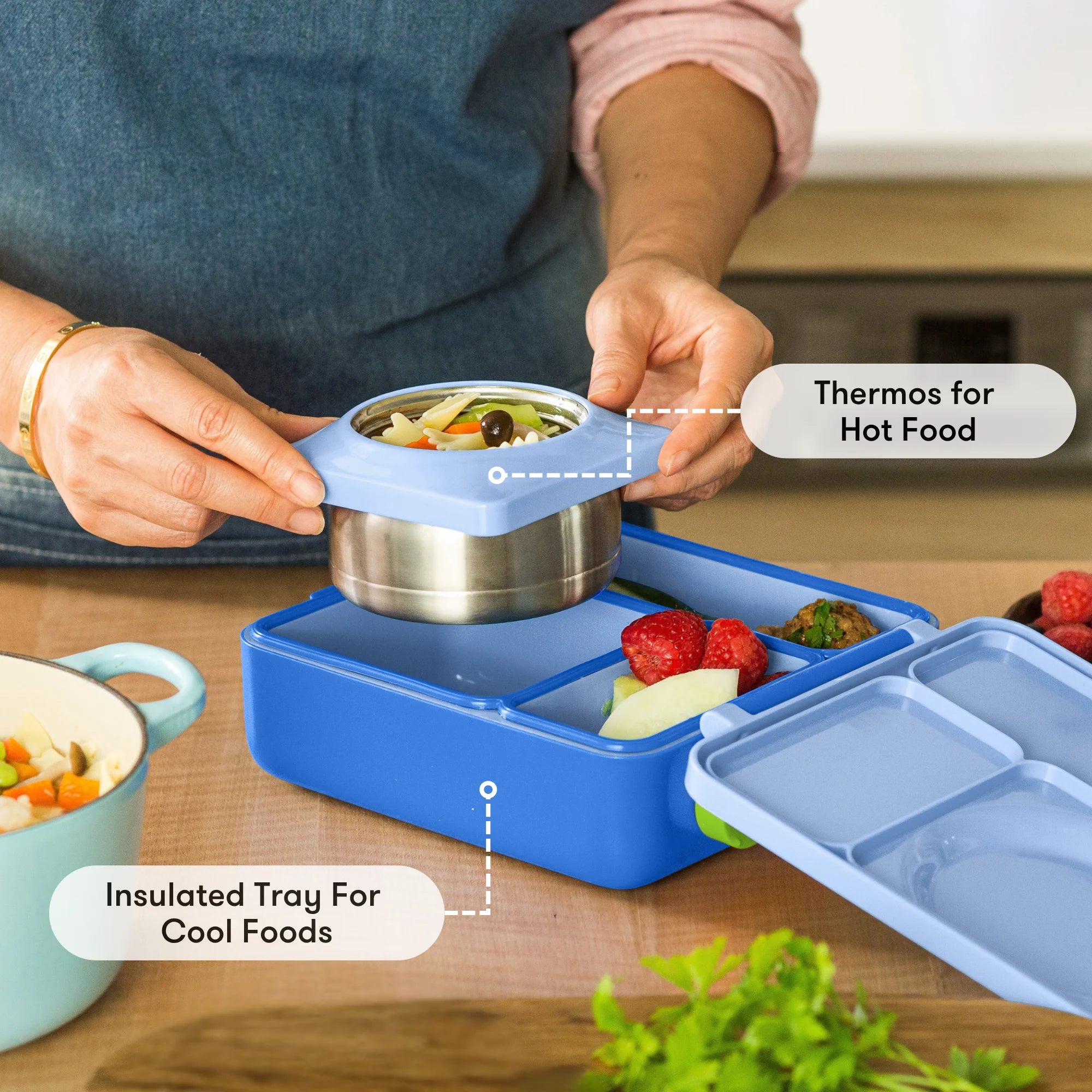 Omiebox - Fiambrera Bento Aislada de Color Azul Marino