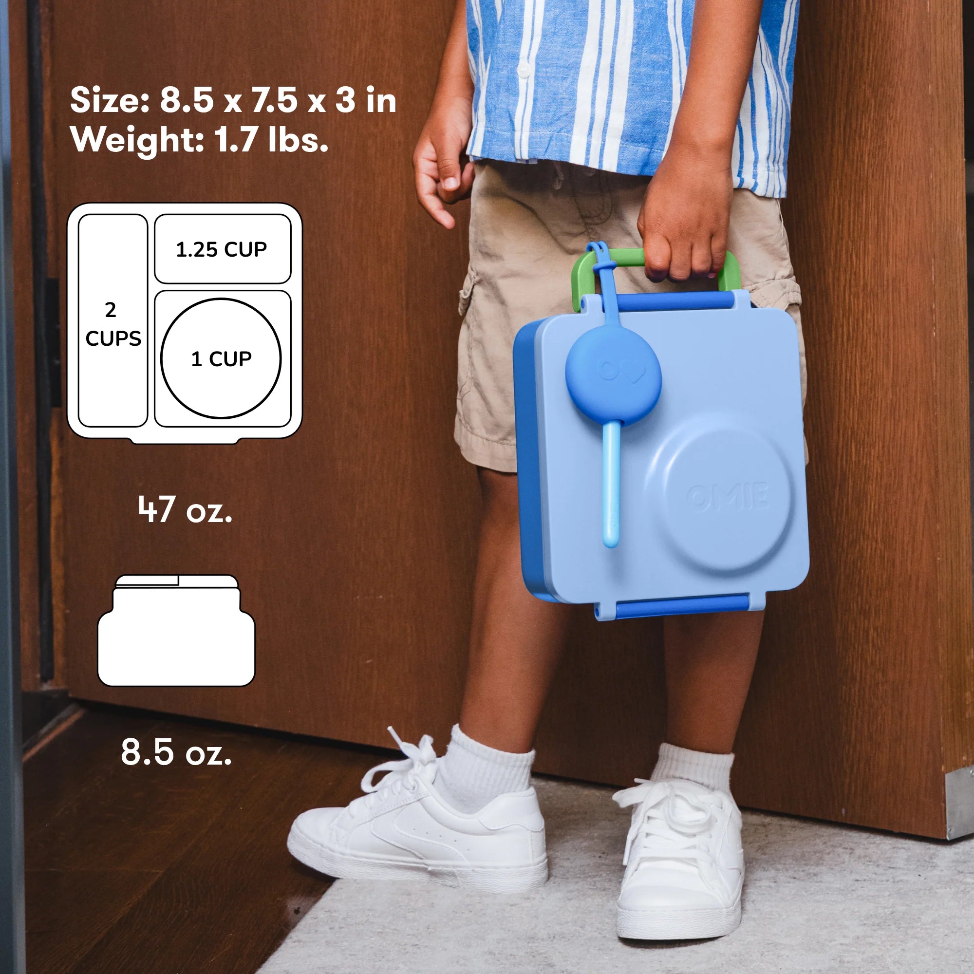 Omiebox - Fiambrera Bento Aislada de Color Azul Marino