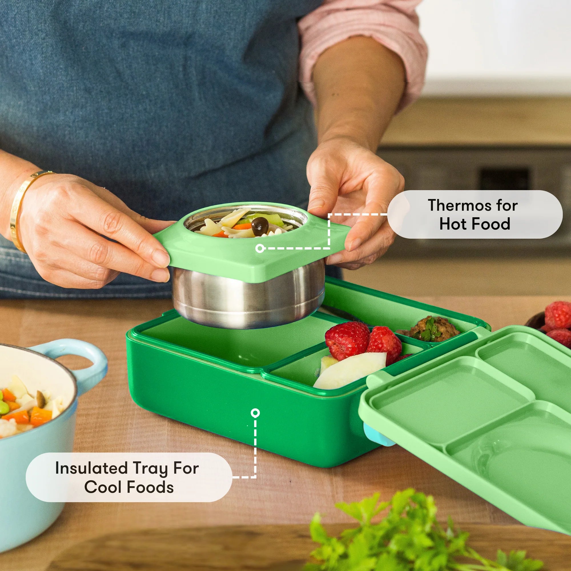 Omiebox - Fiambrera Bento Térmica Verde Manzana