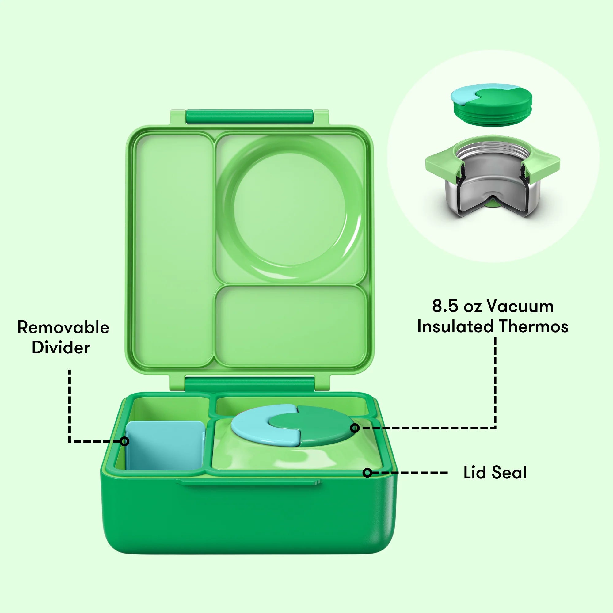 Omiebox - Fiambrera Bento Térmica Verde Manzana