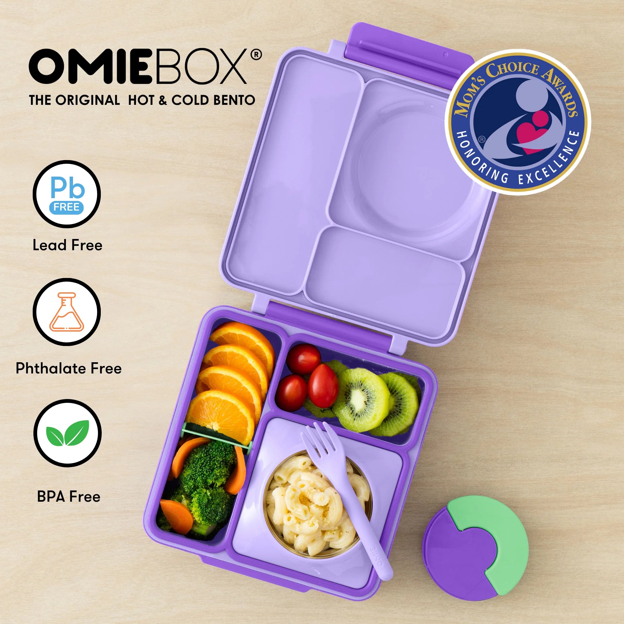 Omiebox - Fiambrera Bento aislada de color morado lila