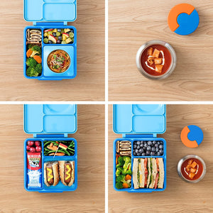 OmieBox - Fiambrera bento azul con aislamiento térmico