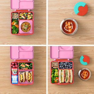OmieBox - Fiambrera bento rosa con aislamiento térmico