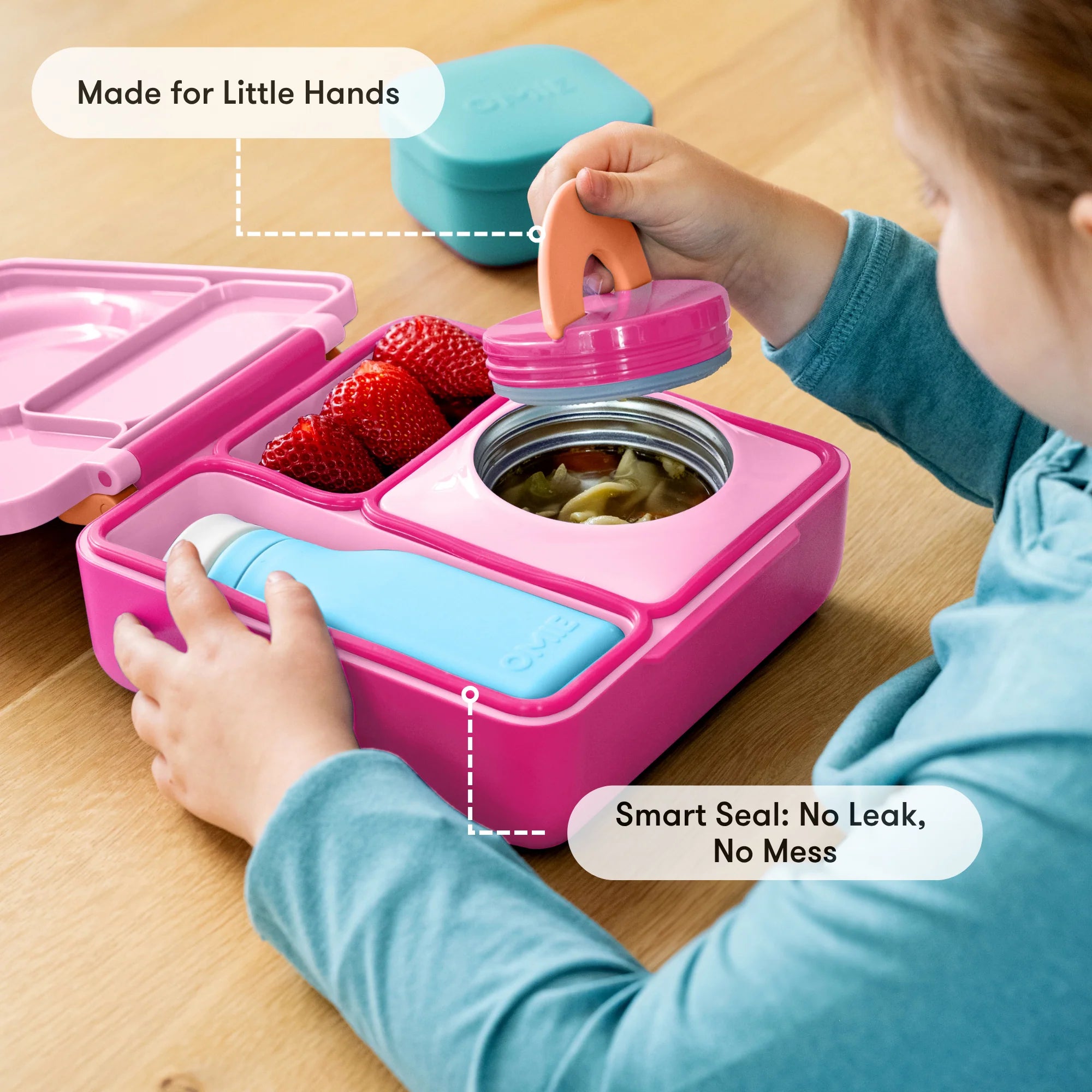 Omiebox - Fiambrera bento rosa hada con aislamiento térmico
