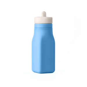 Omiebox - OmieBottle Botella de agua de silicona sin BPA, azul
