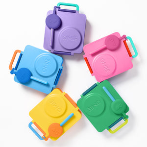 Omiebox - OmiePod Juego de Tenedor y Cuchara de Silicona Azul Capri