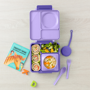 Omiebox - OmiePod Juego de Tenedor y Cuchara de Silicona Lila