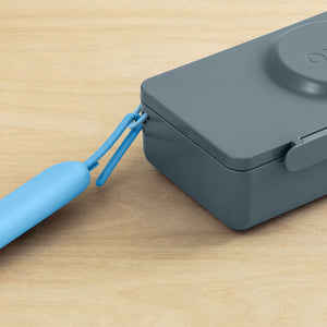 Omiebox - OmiePod UP Azure Juego de tenedor y cuchara de silicona