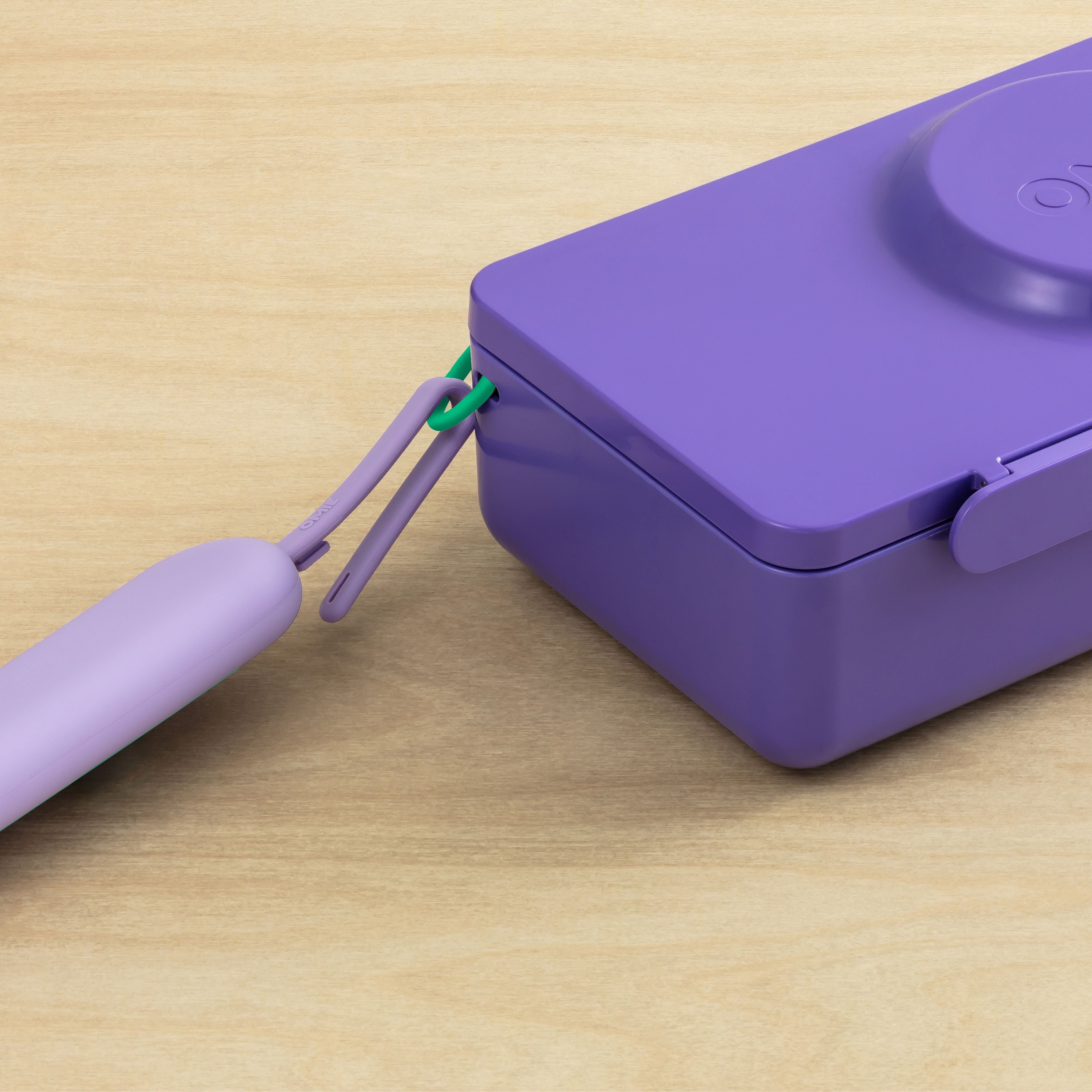 Omiebox - OmiePod UP Set de Tenedor y Cuchara de Silicona Violeta