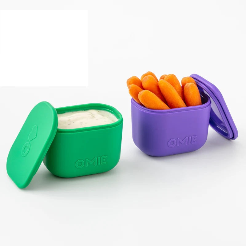 Omiebox - Recipientes Interiores para Fiambrera Bento (2 unidades) Morado/Verde