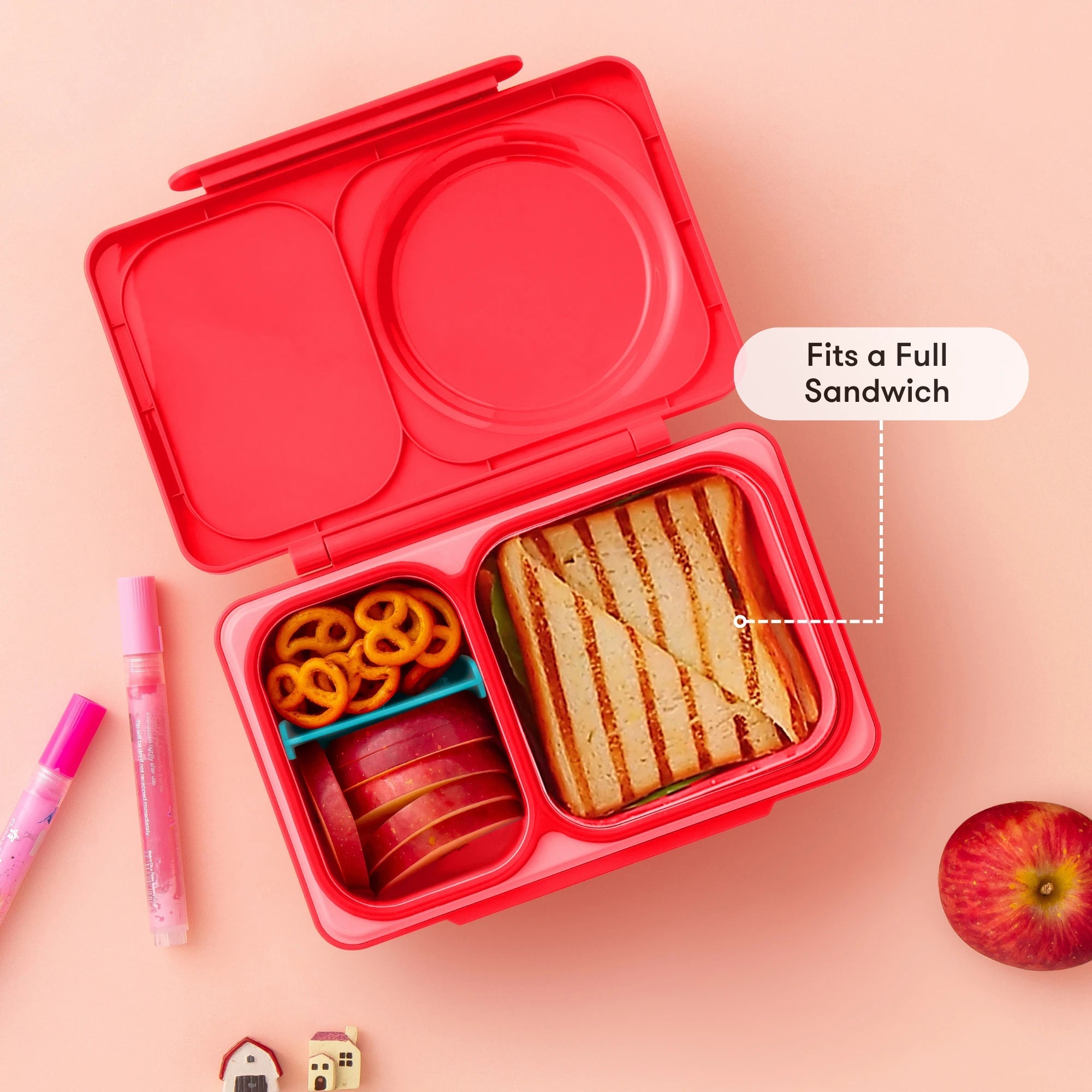 Omiebox - Fiambrera Bento OmieBox de 2.ª Generación con Aislamiento, Color Rosa Cereza