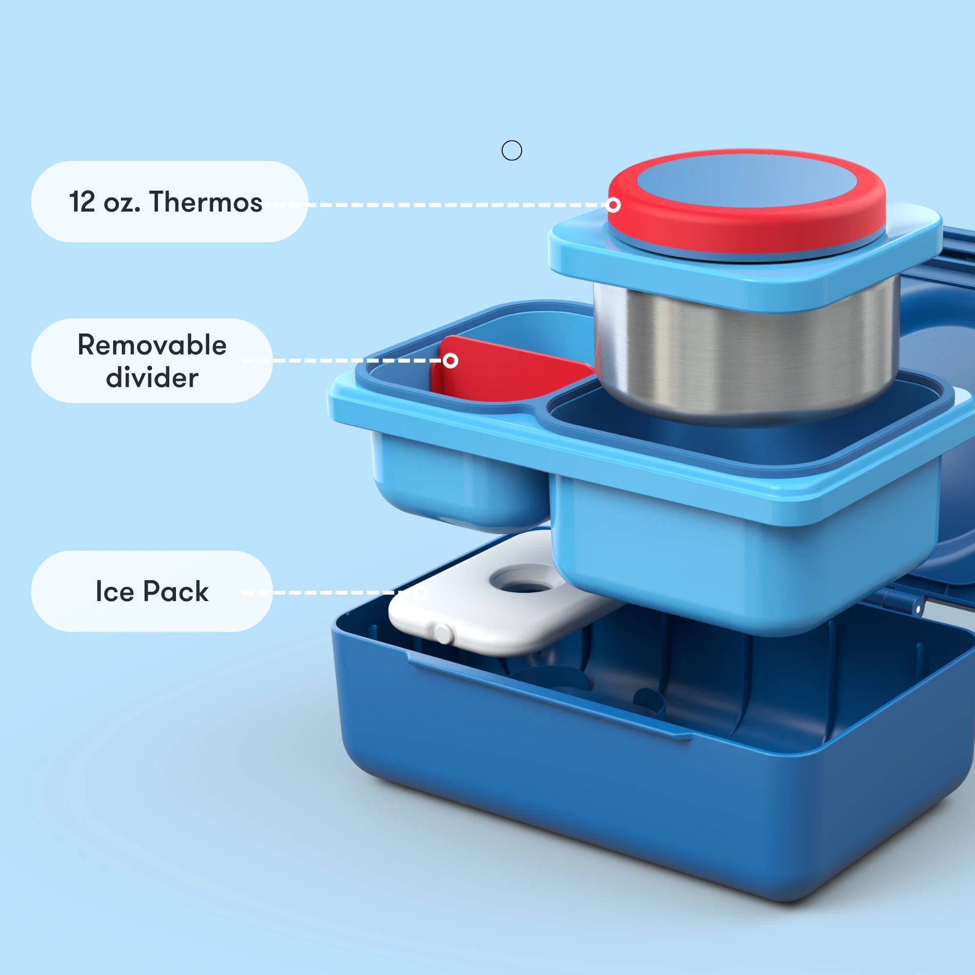 Omiebox - Fiambrera Bento Térmica UP 2.ª generación Azul Cósmico